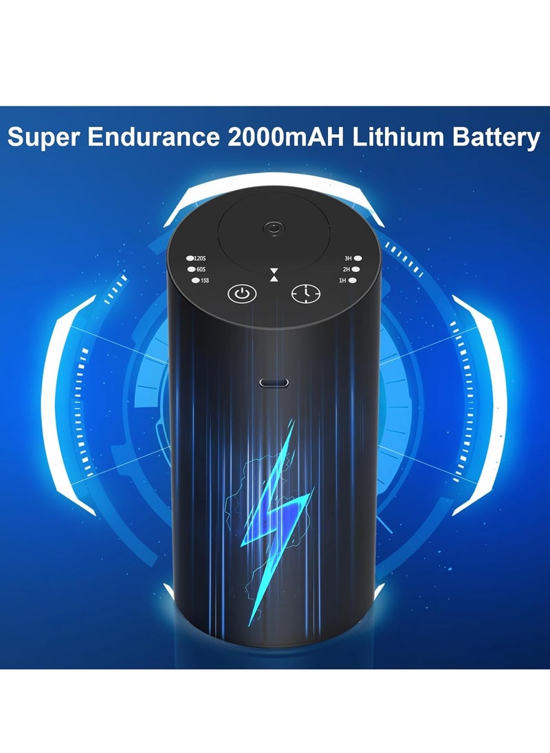 Waterless Car Diffuser Silver, Waterless Diffusers for Essential Oils with Timer & No Leakage Tech, Super Quiet Cordless Aromatherapy Essential Oil Diffuser Battery Operated for Car, Room, Office