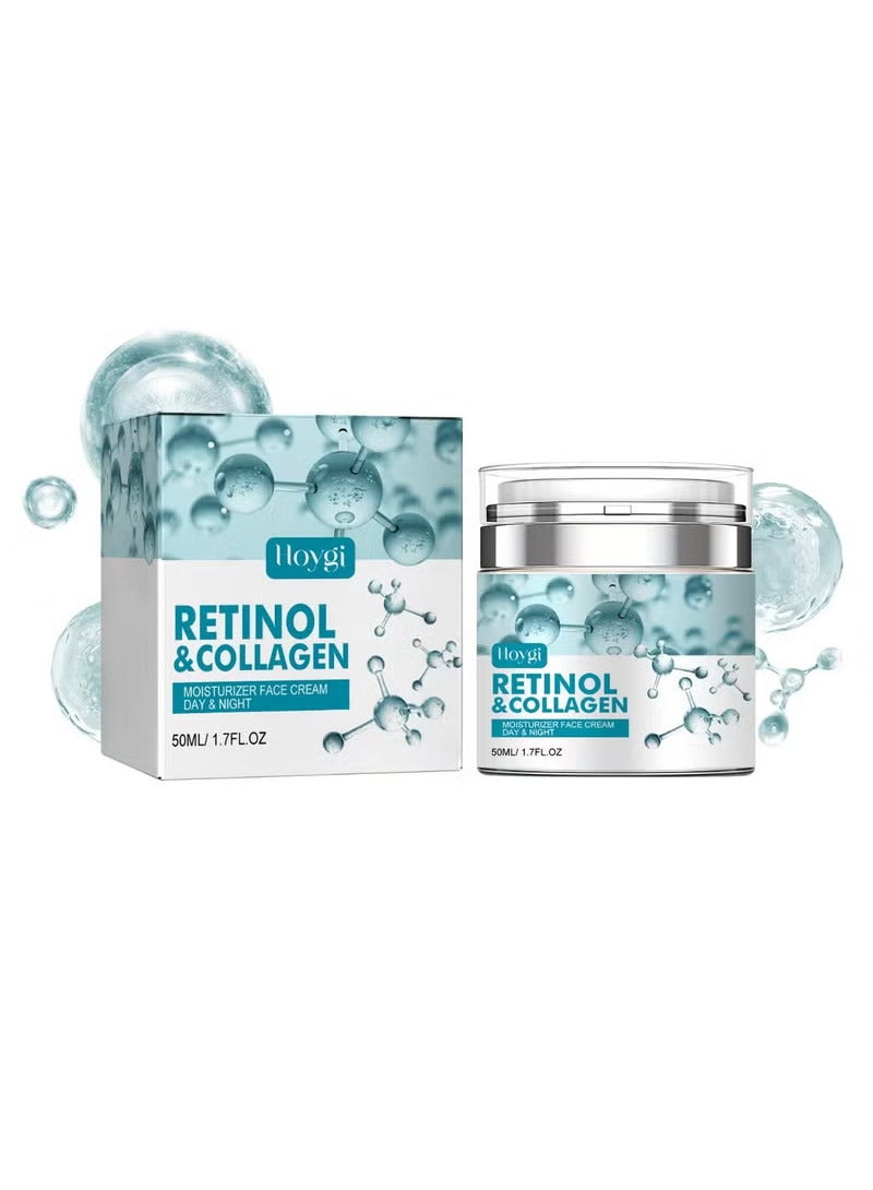 Hoygi Retinol Cream for Face, Facial Moisturizer with Collagen and Hyaluronic Acid, Anti Aging Cream for Lifting Skin, Day & Night Face Cream Diminishes Wrinkles, Fine Lines, and Dryness - Image 1