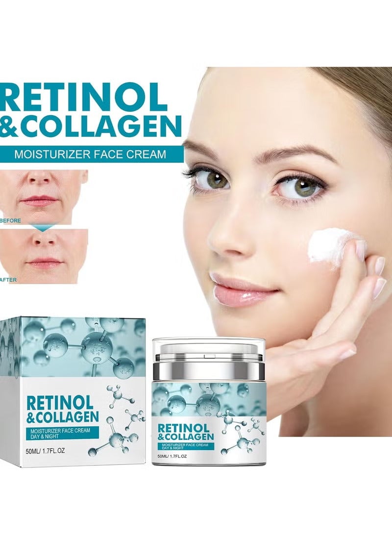 Hoygi Retinol Cream for Face, Facial Moisturizer with Collagen and Hyaluronic Acid, Anti Aging Cream for Lifting Skin, Day & Night Face Cream Diminishes Wrinkles, Fine Lines, and Dryness - Image 2