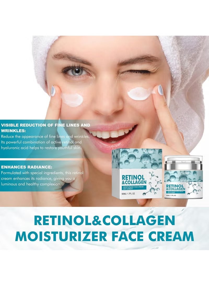 Hoygi Retinol Cream for Face, Facial Moisturizer with Collagen and Hyaluronic Acid, Anti Aging Cream for Lifting Skin, Day & Night Face Cream Diminishes Wrinkles, Fine Lines, and Dryness - Image 3