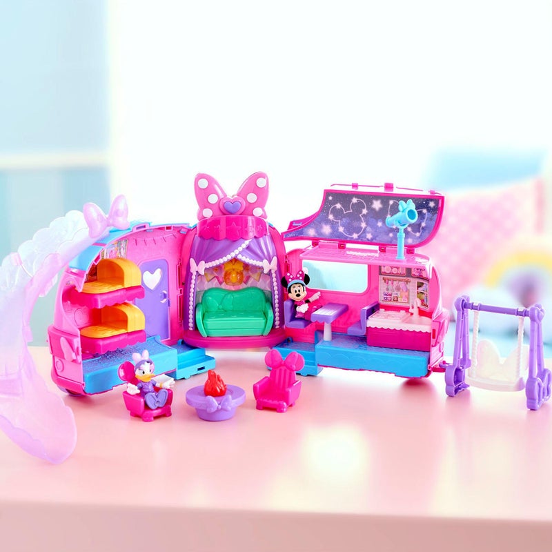 Just Play Disney Junior Minnie Mouse Bows-A-Glow Rolling Glamper 13-piece Figures and Playset, Kids Toys for Ages 3 Up, Amazon Exclusive by Just Play - Image 5