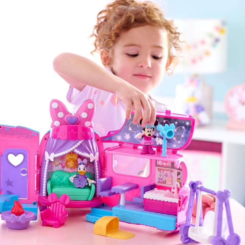 Just Play Disney Junior Minnie Mouse Bows-A-Glow Rolling Glamper 13-piece Figures and Playset, Kids Toys for Ages 3 Up, Amazon Exclusive by Just Play - Image 2