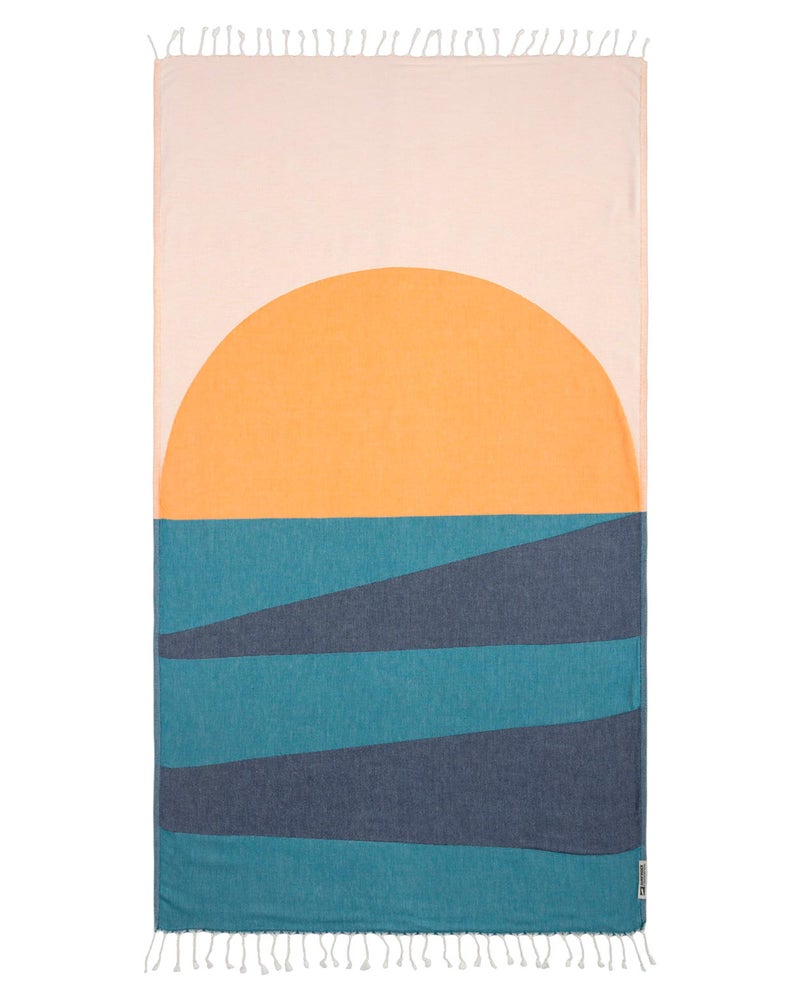 Sand Cloud Turkish Beach Towel - 100% Organic Cotton Turkish Bath Towels - Ultra Soft, Sand Free & Quick Dry Towel for Beach, Pool, or Picnic - As Seen on Shark Tank - Boho Geo Sunset - Image 1