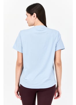 Adidas Women Sportswear Fit Short Sleeve Training T-Shirt, Light Blue  - Image 3