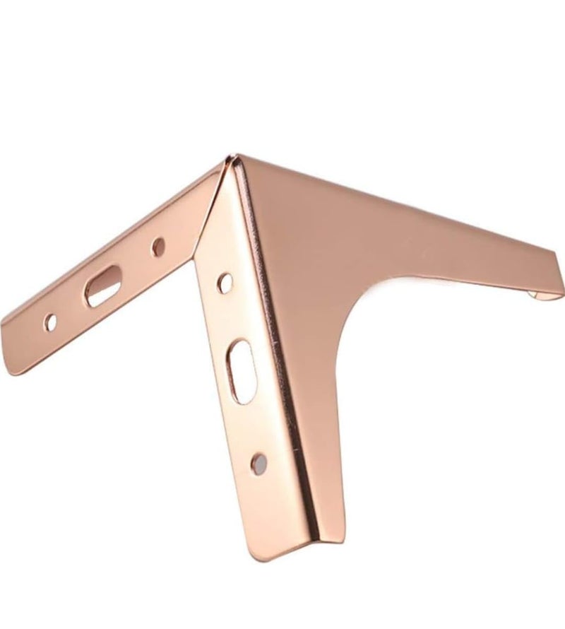 Generic Zohra Hardware Sofa Hardware Leg 4 Inch 10 Cms Sofa Furniture Glossy Finish Stainless Steel Heavy Model T Shaped Sofa Leg Set of 4 Rose Gold 5 inch  - Image 3