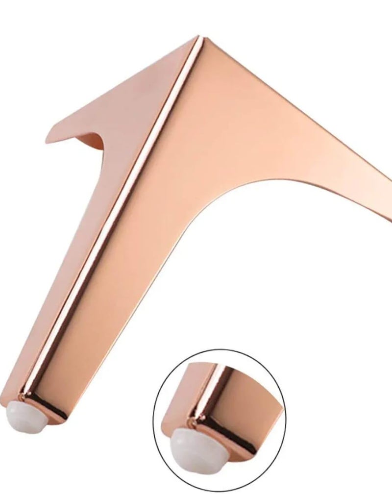 Generic Zohra Hardware Sofa Hardware Leg 4 Inch 10 Cms Sofa Furniture Glossy Finish Stainless Steel Heavy Model T Shaped Sofa Leg Set of 4 Rose Gold 5 inch  - Image 2