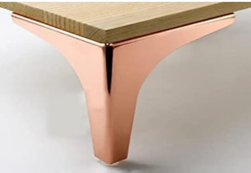 Generic Zohra Hardware Sofa Hardware Leg 4 Inch 10 Cms Sofa Furniture Glossy Finish Stainless Steel Heavy Model T Shaped Sofa Leg Set of 4 Rose Gold 5 inch  - Image 4