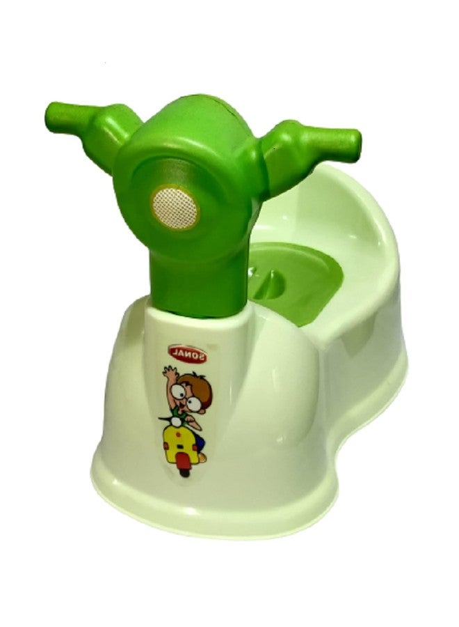 Sonal - Baby Scooty - Baby Toilet Trainer Potty Seat with Removable Tray, Lid Cover - For 6 to 24 Months Baby (Green) - Image 2