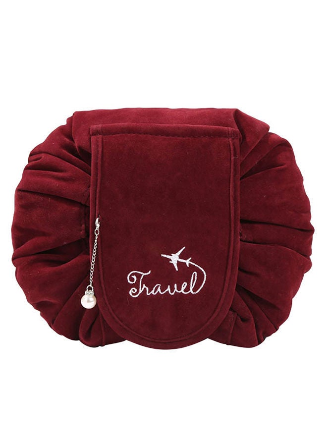 NIBEMINENT Portable String Cosmetic Storage Bag Red