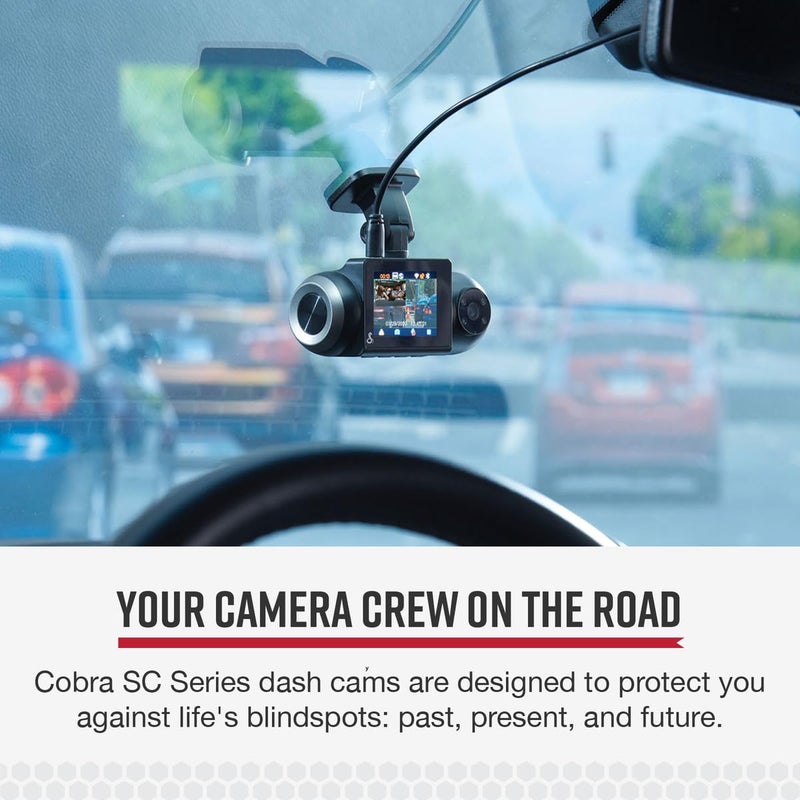 Cobra Smart Dash Cam with Interior Cam (SC 201) - Full HD 1080P Resolution, Built-in WiFi & GPS, Live Police Alerts, Incident Reports, Emergency Mayday, Drive Smarter App, 16GB SD Card Incl. - Image 2