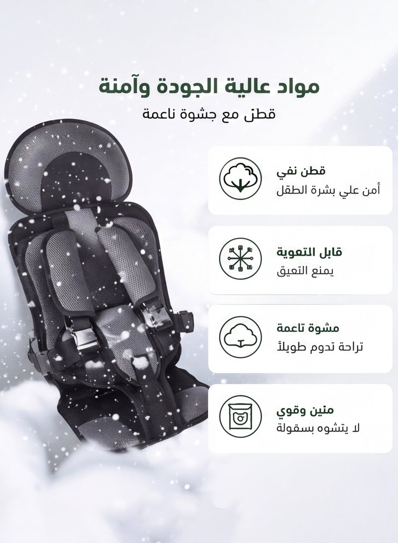 الحلم وسادة مقعد عربة أطفال مزودة بحزام أمان، وسادة قطنية قابلة للتعديل لمقاعد الأطفال الصغار في مقاعد السيارة والكراسي المرتفعة وعربات الأطفال، ومقعد رفع قابل للطي للسفر للأطفال من عمر 0 إلى 8 سنوات (أسود) - Image 3