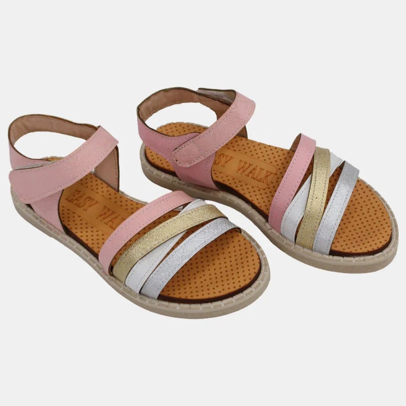EASY Girls Leather Sandals - Image 1