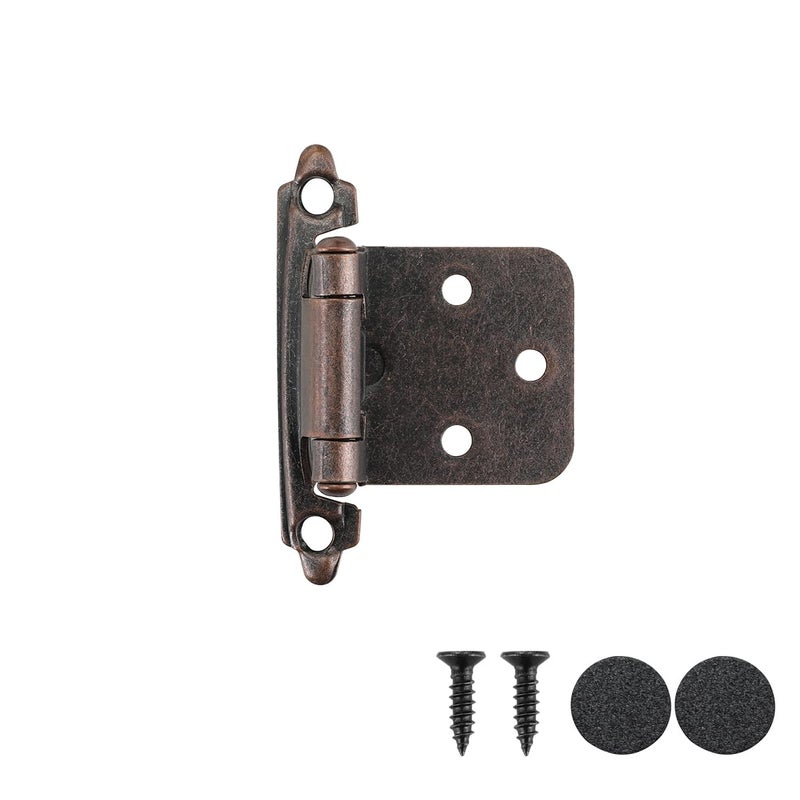 JQK 12 Inch Overlay Cabinet Door Hinges Oil Rubbed Bronze 50 Pack 25 Pairs Flush Face Mount Cupboard SelfClosing Kitchen Cabinet Hinges with Door Bumper CH200ORBP50