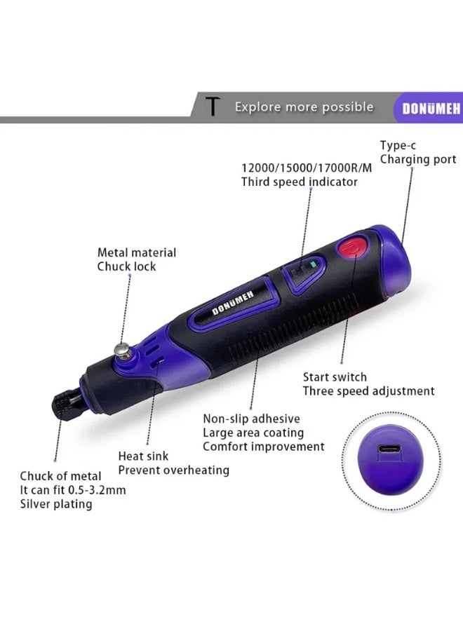 Mini Electric Drill Multi-function Grinder 3.6v Home Engraving Machine Handheld Grinding Head Polishing Artifact Jade Engraving - Image 4