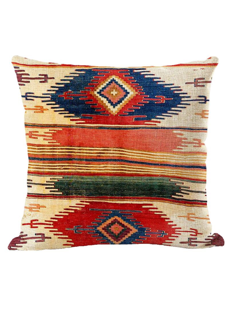 4 قطعة البوهيمي وسادة القضية الوطنية الكتان القضية متعددة الألوان 45x45cm بدون وسادة - Image 2