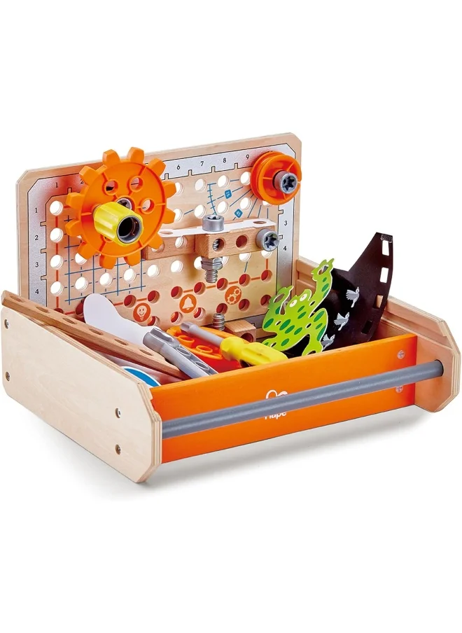 هيب Hape Science Experiment Toolbox | Colorful Wooden 32 Experiment Kit, Fun Educational Science Kids Toy Set and Know-How Instruction App