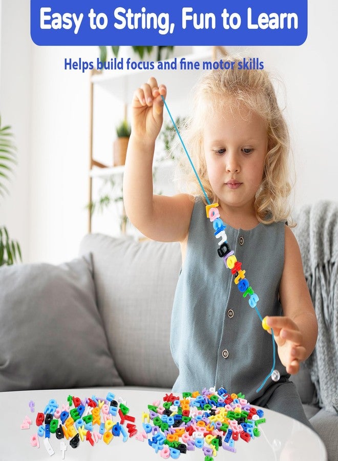 ZYFLSQ 278 Pcs Lacing Letters Beads, 10 Color Alphabet Letter Beads Learning Toys with 18 Laces, Lowercase ABC Bead Letters Toys for Kids Ages 3+, Home Manipulatives for Preschoolers, Back to School Supplies - Image 4