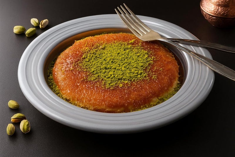 Frigya Kunefe Plate - Cooking and Serving Plates for Shredded Kadaifi, kunafa knafe knafeh Phyllo, Fillo Dough Pan - Set of 3 Silver Color Aluminum Pans (Compatible for frozen kunefe) - Image 2