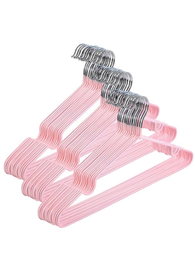 FALMER 20 Pieces Stainless Steel Silicone Coated Clothes Hangers, Durable Non-Slip Rust-Resistant Clothes Hangers for Shirts, Dresses, Blouses, Coats, Jackets (Pink)  - Image 2