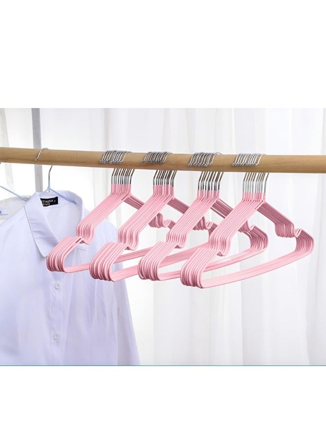 FALMER 20 Pieces Stainless Steel Silicone Coated Clothes Hangers, Durable Non-Slip Rust-Resistant Clothes Hangers for Shirts, Dresses, Blouses, Coats, Jackets (Pink)  - Image 4