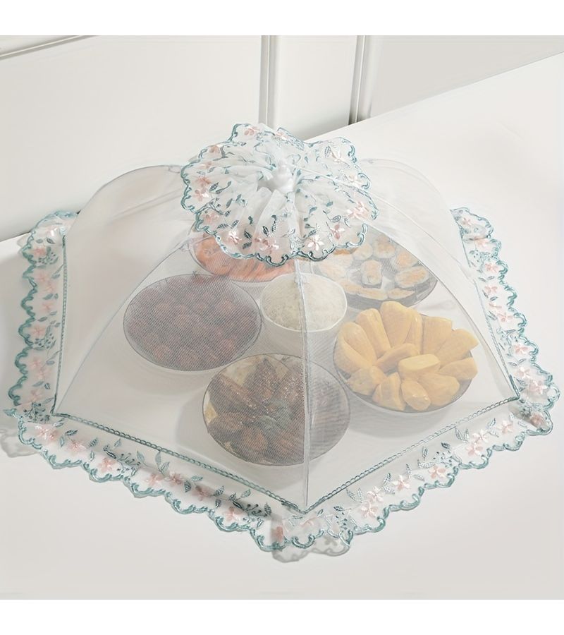 بنفسجي 80×80 سم غطاء طاولة طعام كبير الرأس مضاد للذباب قابل للطي - Image 5