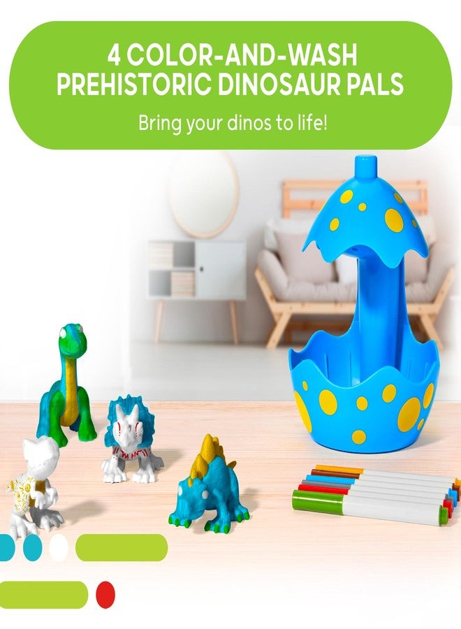 Discovery™ Dinosaur Crafts Painting Kit, Dinosaur Designer Rinse & Recolor Art Set - Dino Arts & Crafts for Kids Includes 4 Dinos, 1 Egg Shower & 6 Washable Markers, 11-Piece Color & Wash Activity - Image 3