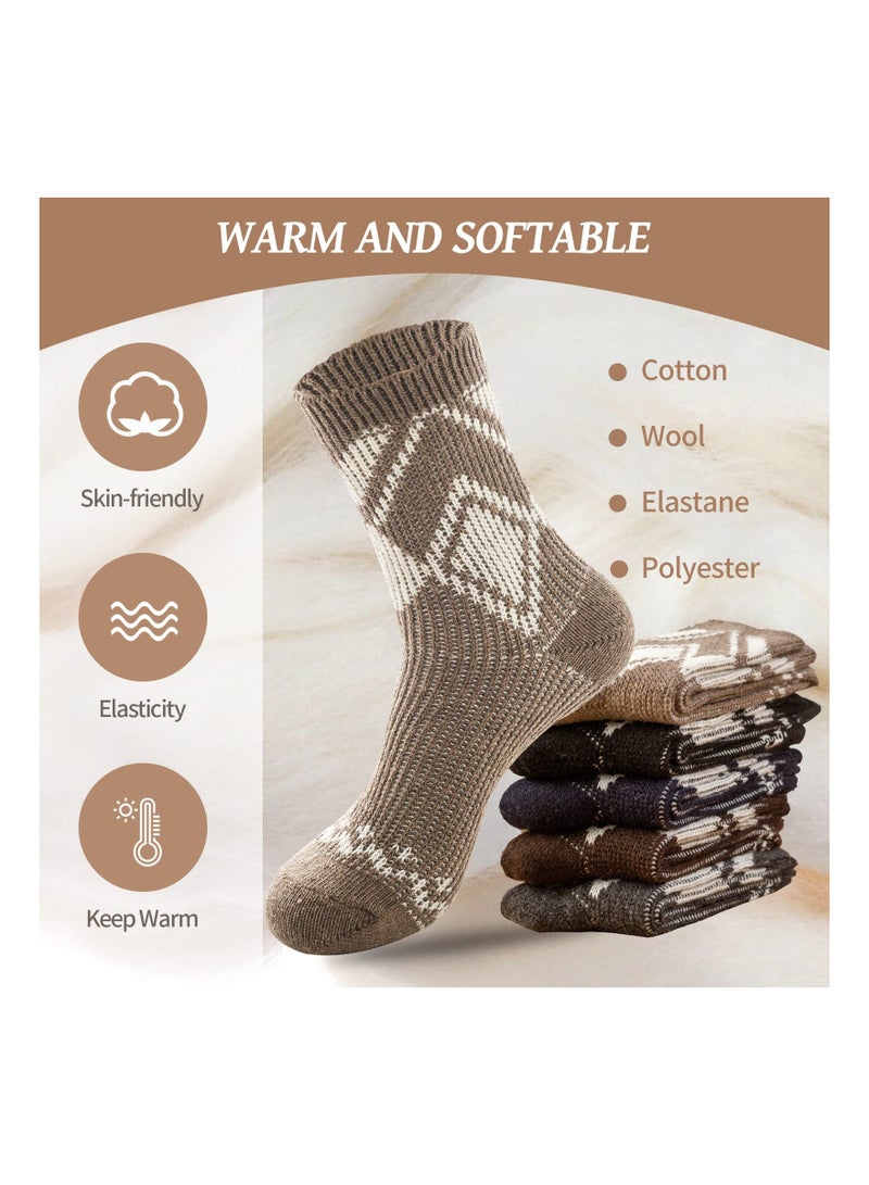 KASTWAVE Men's Thermal Socks, 5 Pairs Thick Cotton Thermal Socks Men's Winter Soft Walking Hiking Socks Men's Heavyweight Comfort Boot Socks for Cold Weather UK 5-10 - Image 2