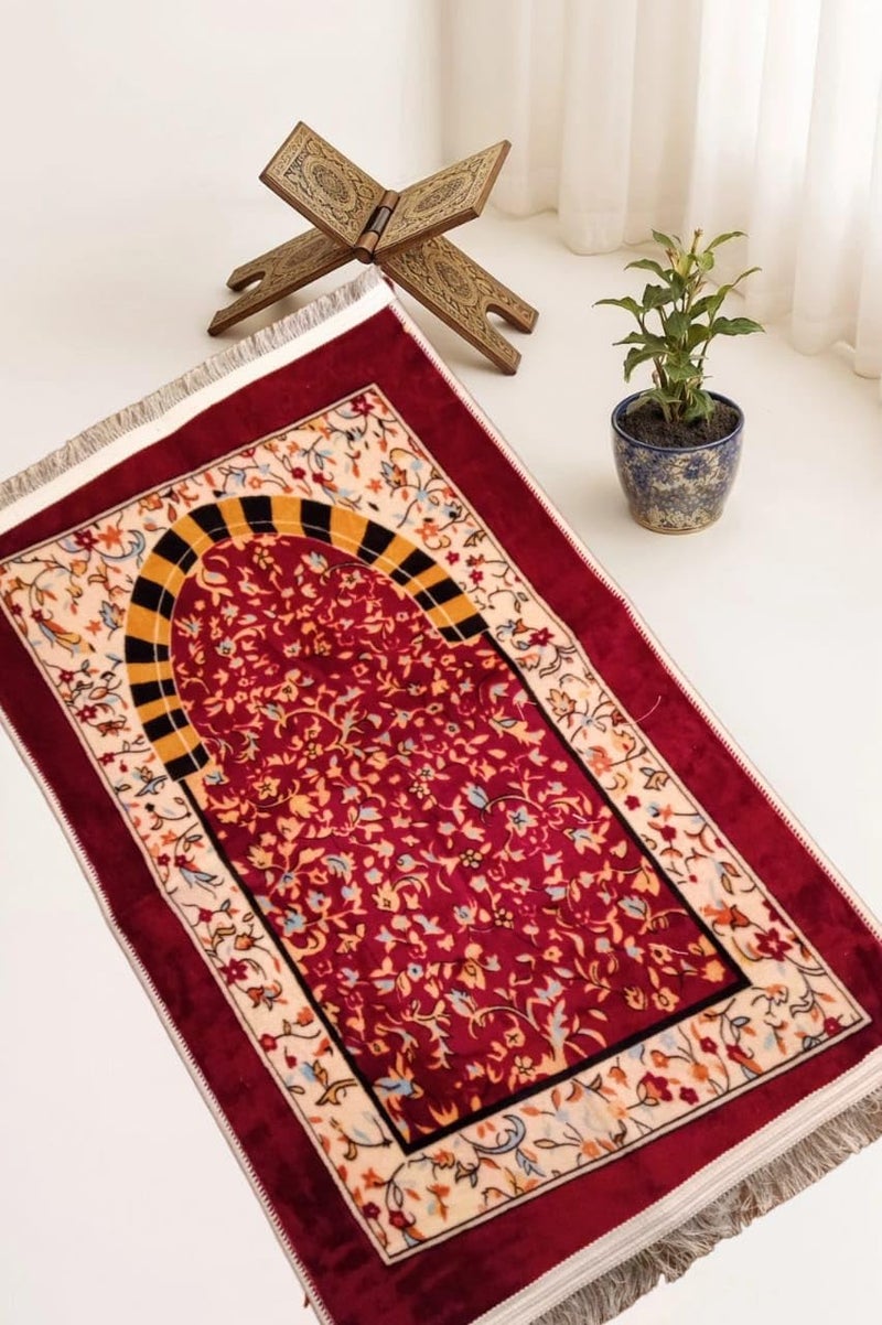 ECIF Prayer Rug Islamic Geometric Design Comfortable Lightweight And Foldable Prayer Mat 110 70 Cm - Image 5