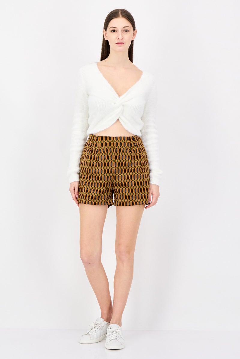 promod Women Allover Print Basic Shorts, Multicolor - Image 2