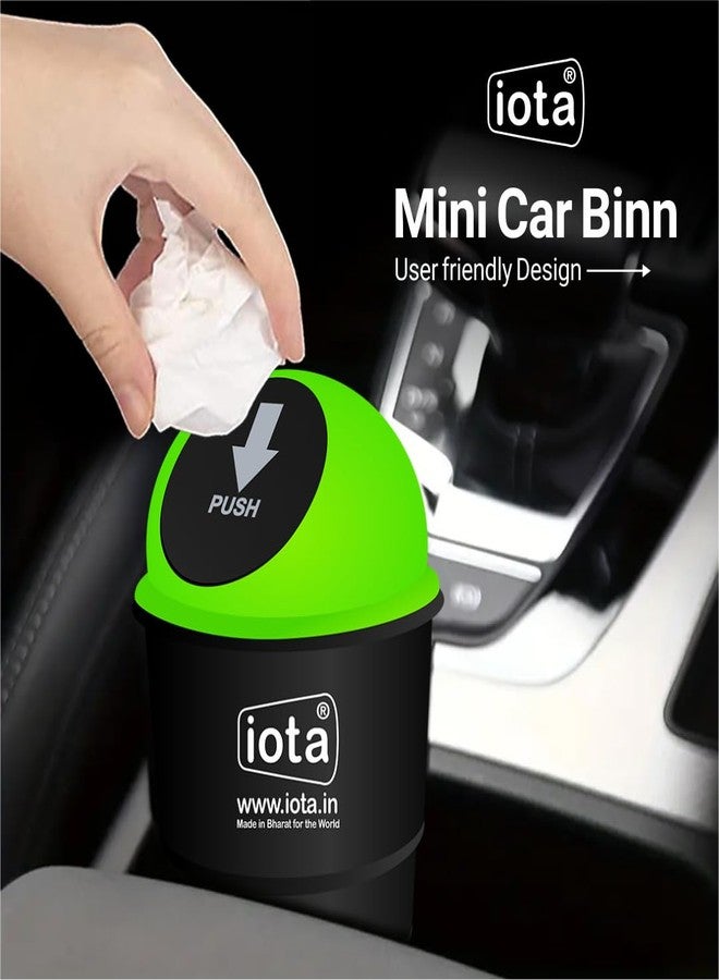 iota Car Mini Dustbin With Lid Perfect For Car Trash Bin And Dustbin Holder For Car Multicolour Pack of 2 - Image 4