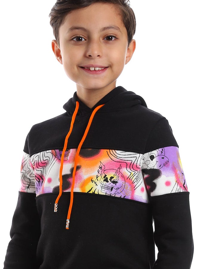 Andora بدلة تدريب مطبوعة باللون الأسود مع اللون الوردي والبرتقالي_متعددة الألوان - Image 4