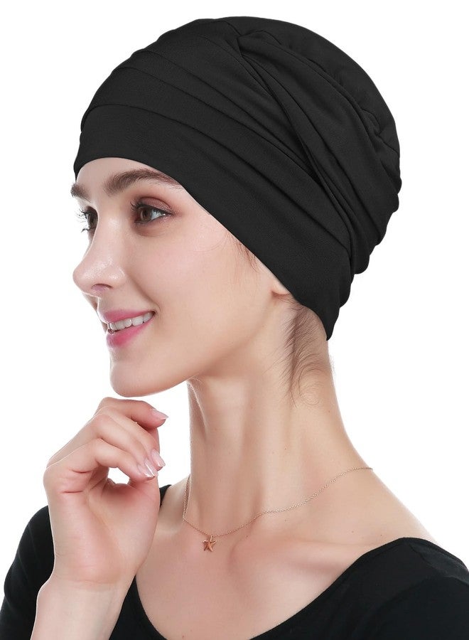 النورم قبعات سوداء لأغطية الرأس لمرضى العلاج الكيميائي - Image 1