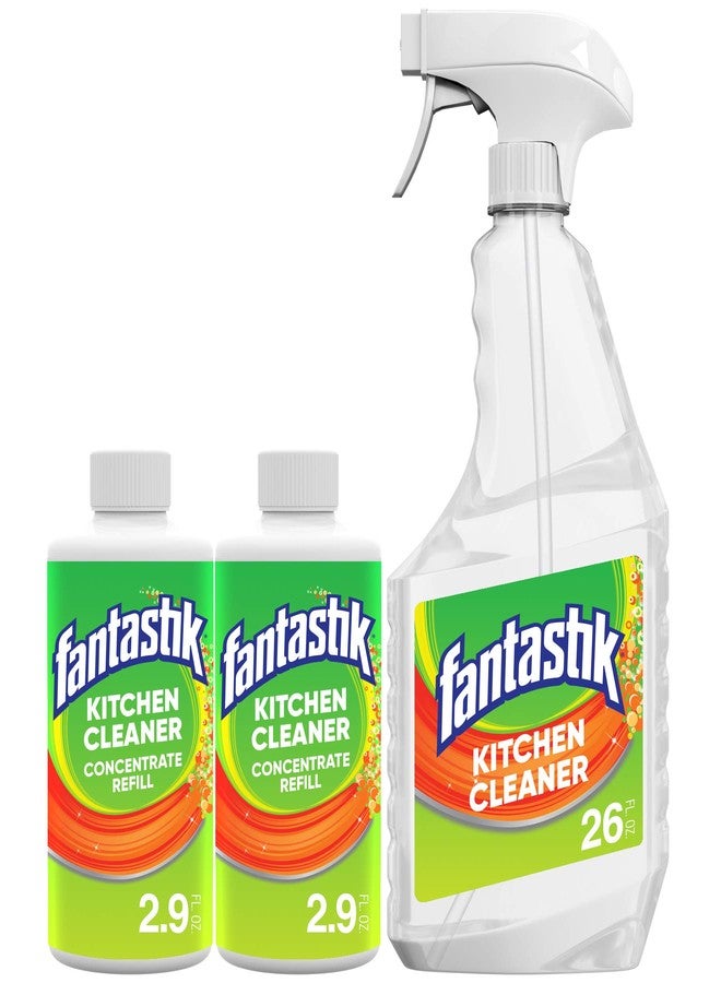 Fantastik Kitchen Cleaner Concentrate Starter Pack, Two 2.9 oz Concentrated Bottles and One Re-usable Trigger Bottle - Image 1