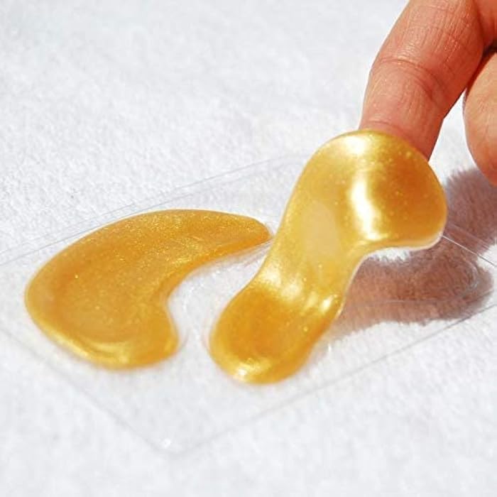 3 Beads Gold Crystal Collagen Eye Mask Set - Image 4