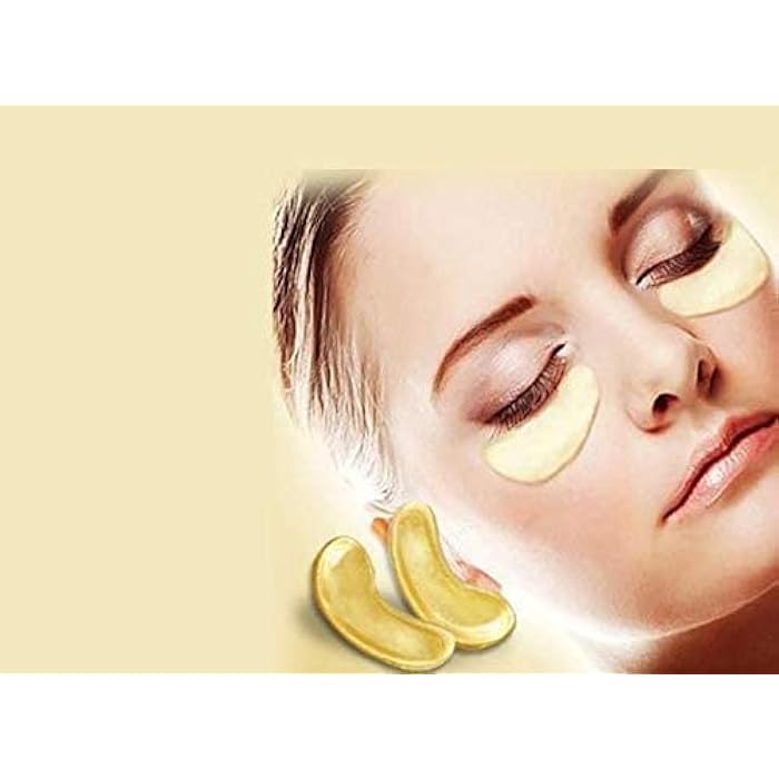3 Beads Gold Crystal Collagen Eye Mask Set - Image 3