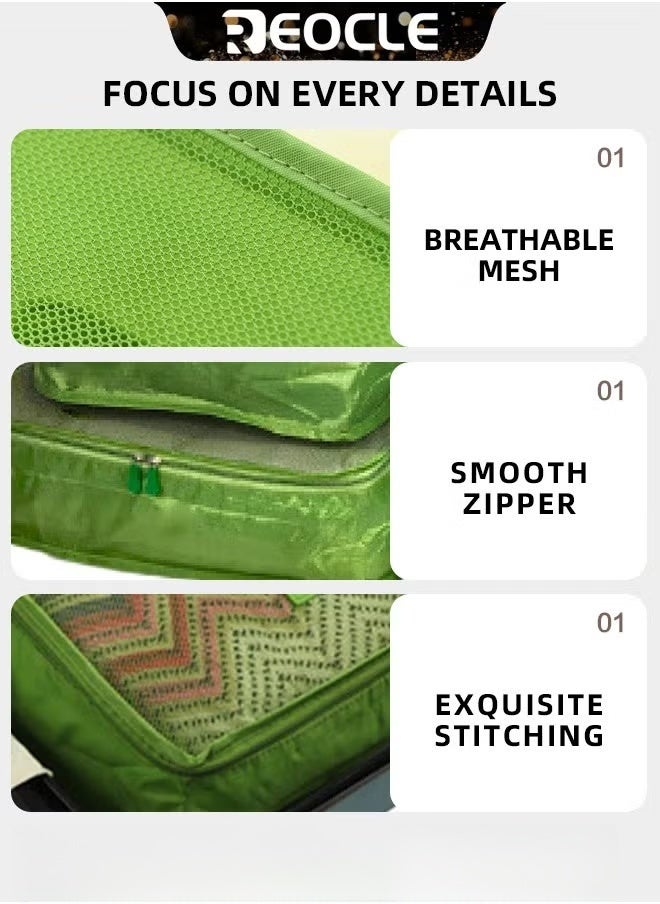 REOCLE 6pcs Clothes Storage Bags Packing Cube Travel Luggage Organizer Pouch Set Travel Multi-functional Clothing Sorting Packages  - Image 5