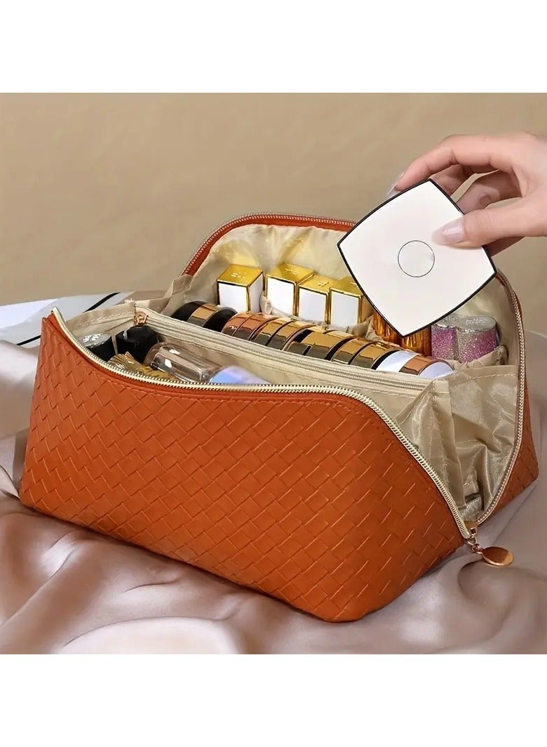 أوريتي حقيبة مستحضرات التجميل للسفر ذات سعة كبيرة، متعددة الوظائف، مقاومة للماء، حقيبة تنظيم المكياج المحمولة مع مقبض مثالية للسفر - Image 3