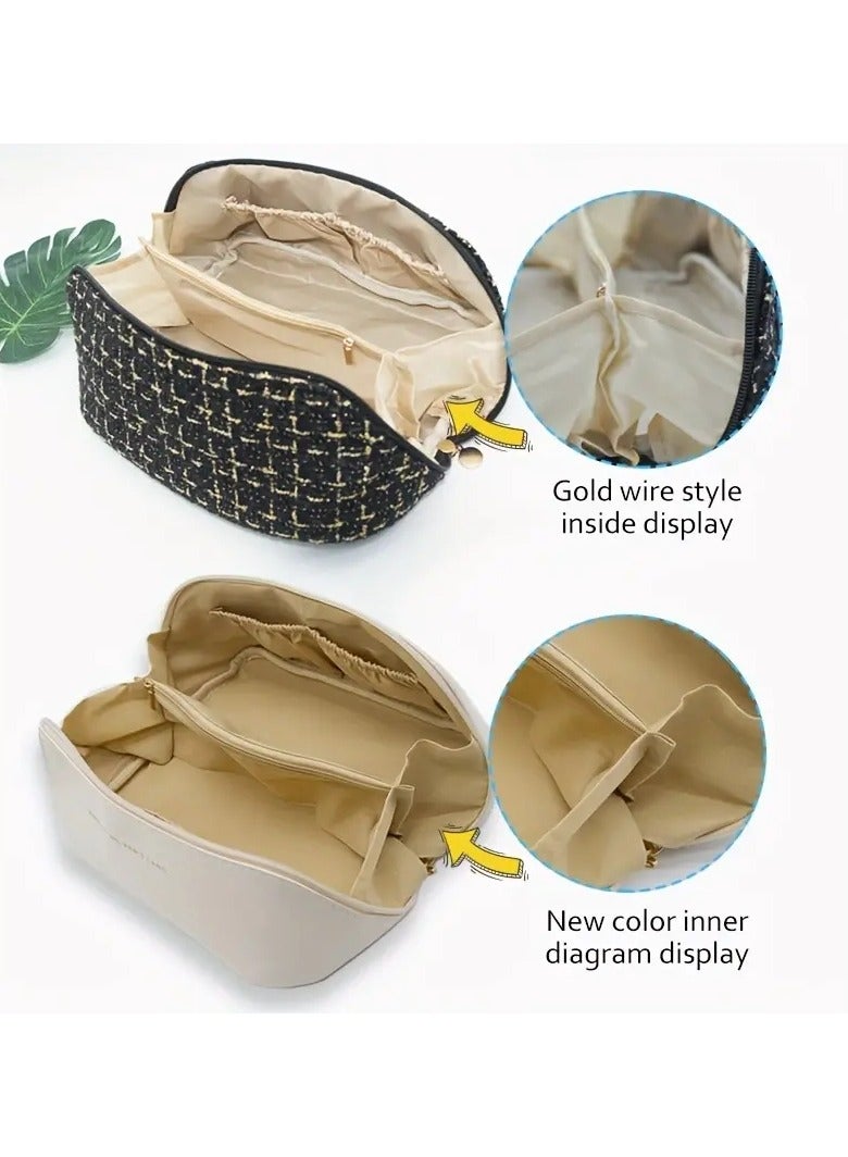 أوريتي حقيبة مستحضرات التجميل للسفر ذات سعة كبيرة، متعددة الوظائف، مقاومة للماء، حقيبة تنظيم المكياج المحمولة مع مقبض مثالية للسفر - Image 4