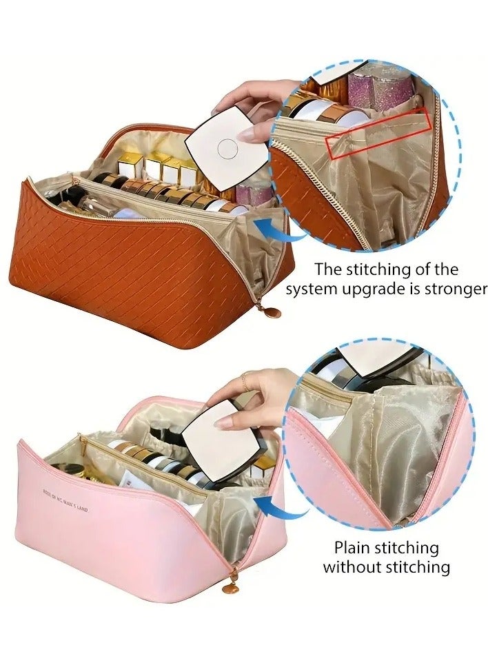أوريتي حقيبة مستحضرات التجميل للسفر ذات سعة كبيرة، متعددة الوظائف، مقاومة للماء، حقيبة تنظيم المكياج المحمولة مع مقبض مثالية للسفر - Image 5