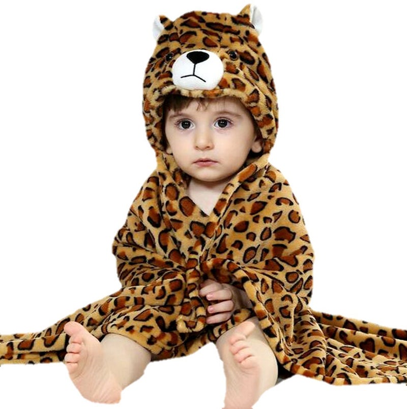 BRANDONN 3D Premium Hooded Tiger Printed Blanket Cum Wrapper for Babies - Image 1