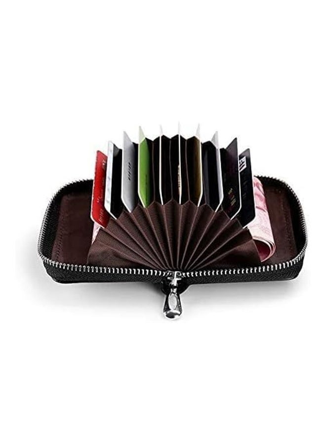 JOUDIYA Slim RFID Wallets for Men, Genuine Leather Card Holder Zipper Card Case Black  - Image 5