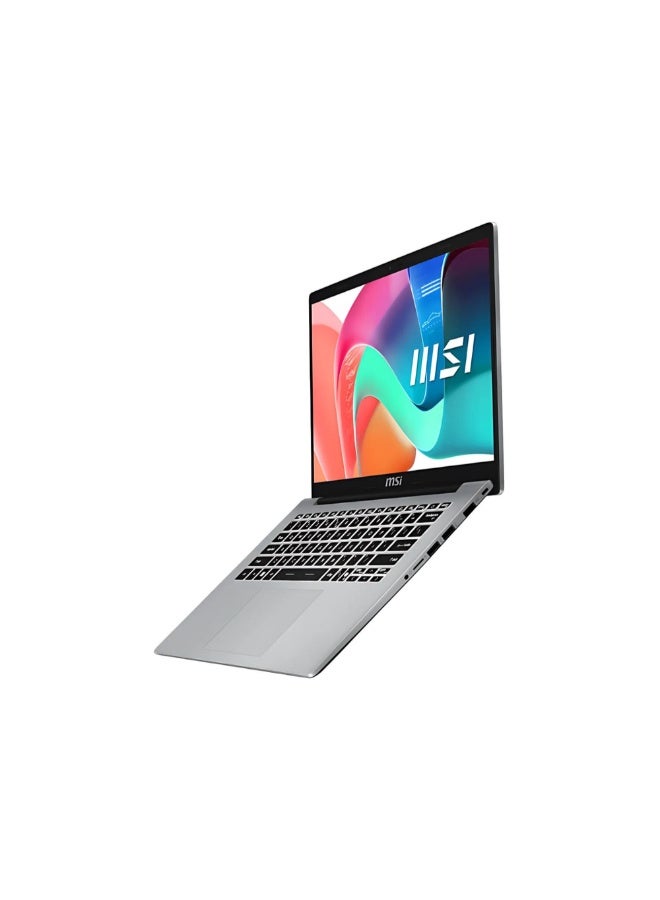 MSI Modern 14 F1MG Laptop, Intel Core 5 120U, 8GB DDR4 RAM, 512GB PCIe Gen4 SSD, 14-Inch FHD IPS Display, Intel Graphics, Wi-Fi 6E, Windows 11 Home, White Backlit Keyboard, Urban Silver English Urban Silver - Image 4