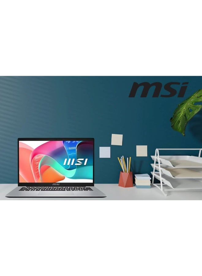 MSI Modern 14 F1MG Laptop, Intel Core 5 120U, 8GB DDR4 RAM, 512GB PCIe Gen4 SSD, 14-Inch FHD IPS Display, Intel Graphics, Wi-Fi 6E, Windows 11 Home, White Backlit Keyboard, Urban Silver English Urban Silver - Image 5