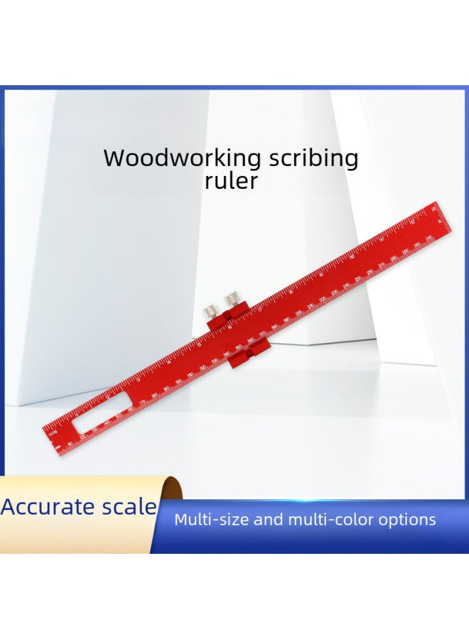 Other Measuring Tools - Digital Inclinometer Gauge Electronic Level Instrument Toolbox Hardware Hand Tools-Model:Red Short Scribing Ruler  - Image 2