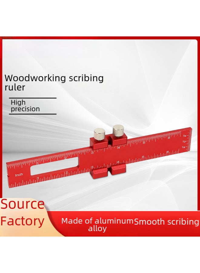 Other Measuring Tools - Digital Inclinometer Gauge Electronic Level Instrument Toolbox Hardware Hand Tools-Model:Red Short Scribing Ruler  - Image 3