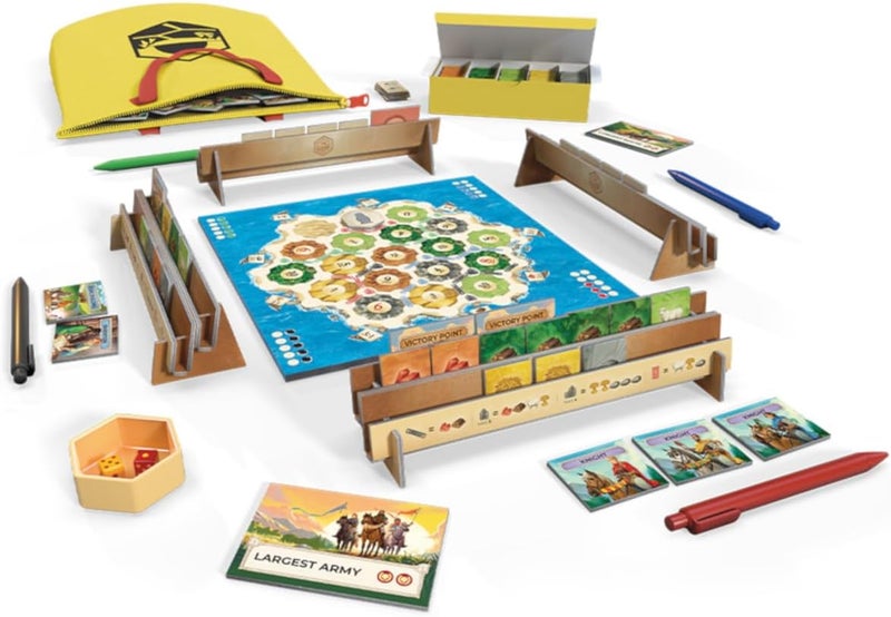 Catan Zip Travel Board Game – Portable Strategy Game with 50 Maps, Compact Carry Bag, Dice Shaker & Storage Boxes, Fun for Family & Adults, Ages 10+, 3-4 Players, 1 Hour Playtime - Image 2