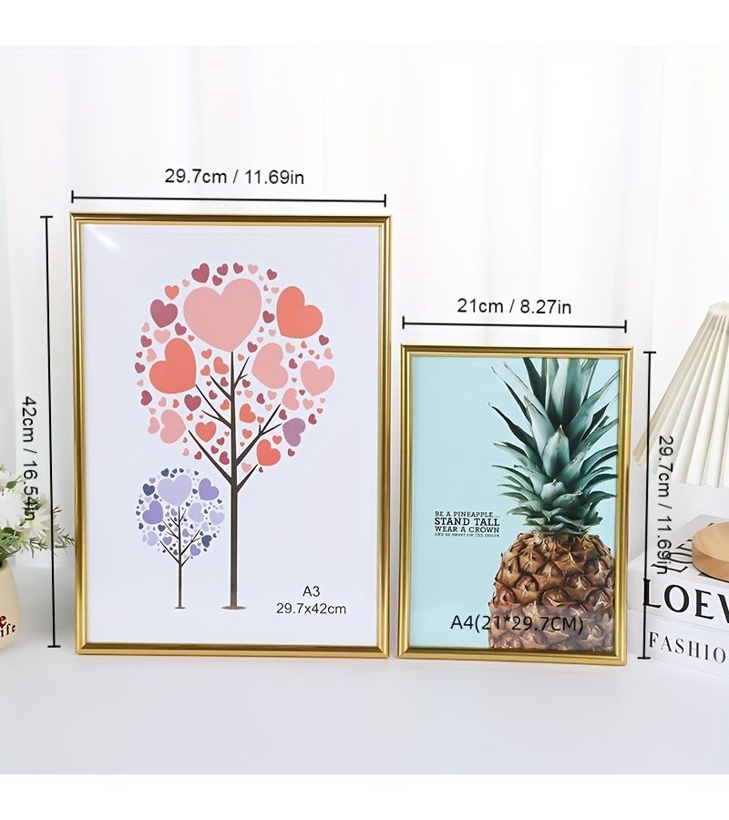 2pcs Gold A4 Picture Frame Table or Wall Display High Transparent Plexiglass - Image 3