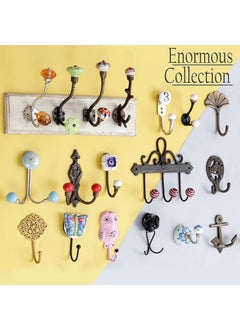 Indian-Shelf IndianShelf Handmade Ceramic Calla Lily Etched Wall Hooks Hangers Holders 878 cm Brown 1 Piece  - Image 2
