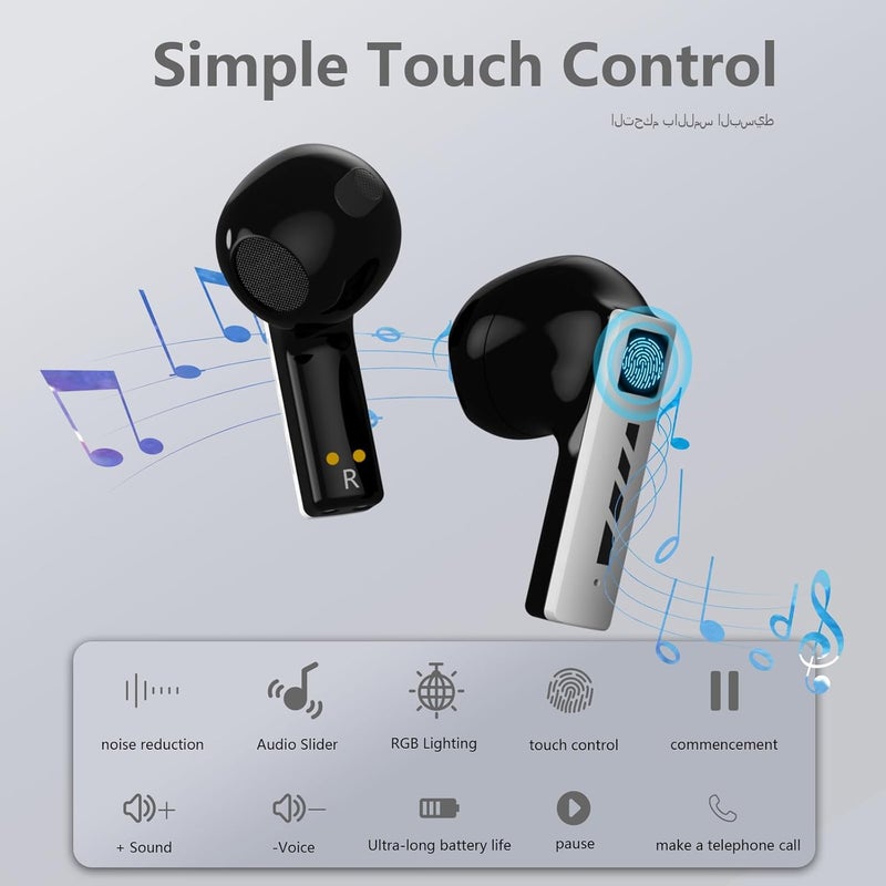 BLACK SHARK T11 True Wireless Bluetooth Earbuds with Active Noise Cancellation, Bluetooth 5.3, 30 Hour Battery Life, RGB Lighting Effects (Gray) - Image 3