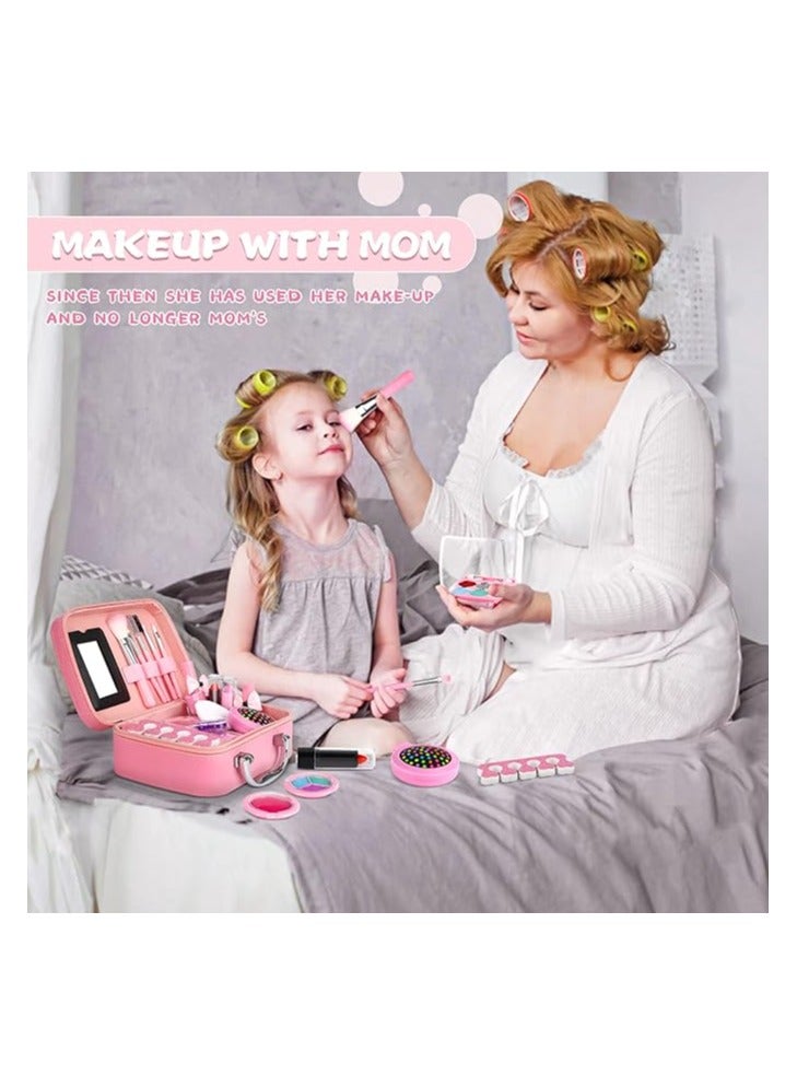 Dreamon Real Makeup Set for Kids, Washable Children Play Make Up Toys Nail Varnish Kit Non Toxic with Suitcase, Girl Gifts  - Image 3